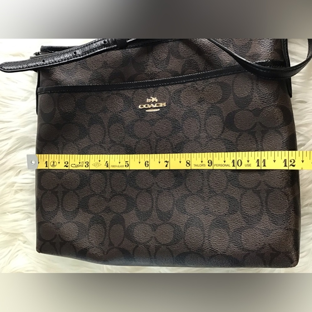 Coach Rowan File Bag Signature Shoulderbag Crossbody Black/Brown - Picture 10 of 16